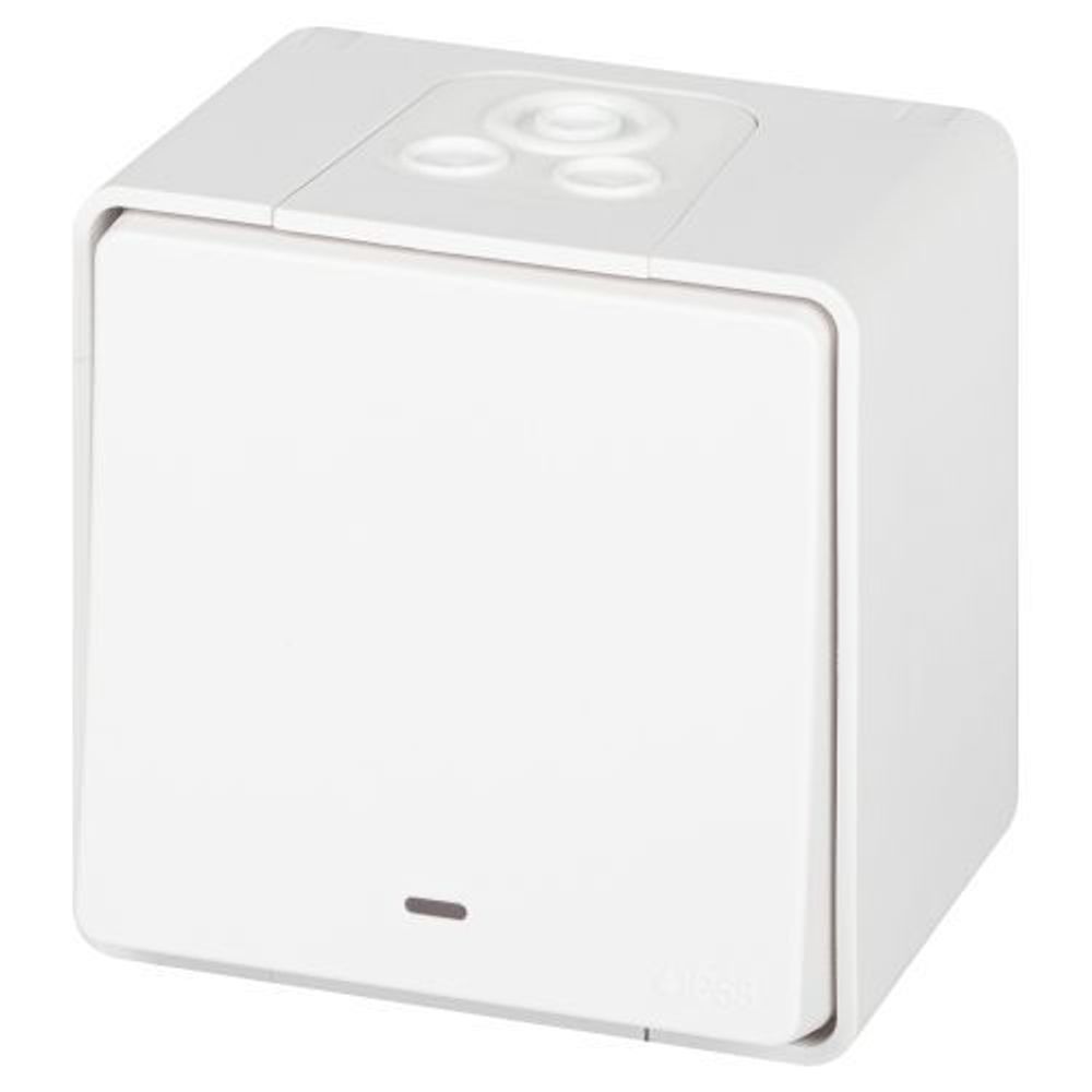 Переключатель Эксперт 11-1507-01 с подсветкой IP55 10АХ-250В ОУ бел. Эра Б0063255