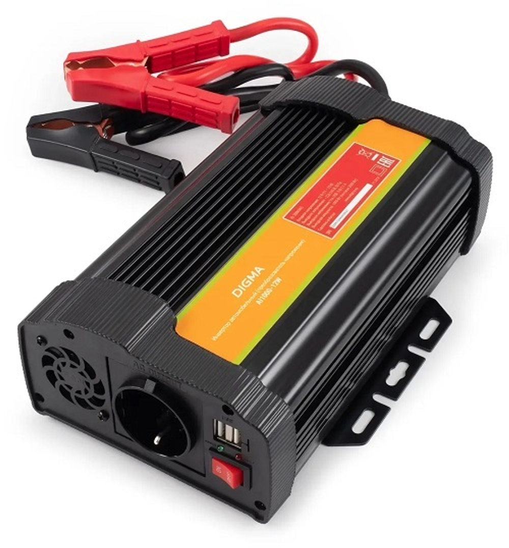 Инвертор автомобильный Digma AI1000-12W