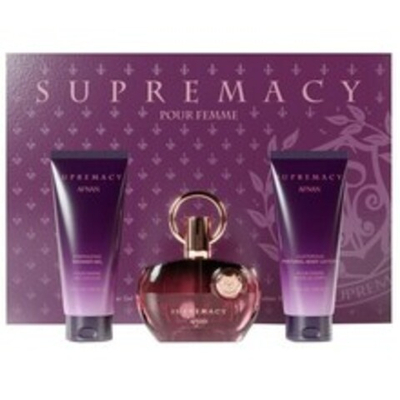 Afnan Supremacy Purple Gift set EDP 100 ml, shower gel 100 ml and moisturizing body lotion 100 ml 100ml