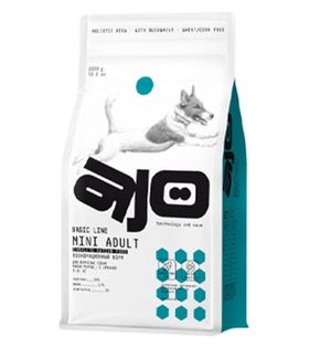 AJO Dog Mini Adult Корм с гречкой для собак малых пород 2кг.
