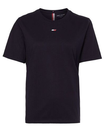 Женская теннисная футболка Tommy Hilfiger Regular Tape Tee - Бирюзовый