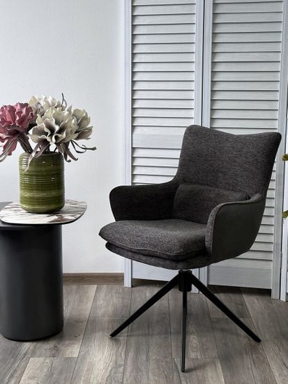 Стул MAYA 360 град. поворот Серый GINO-457 / SEA-458 / черный каркас