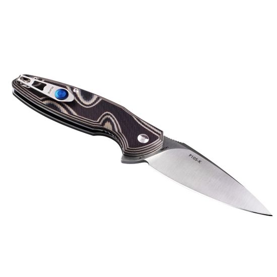 Складной нож Ruike Fang P105 черно-серый c клинком из стали Sandvik™ 14C28N, рукоять G10