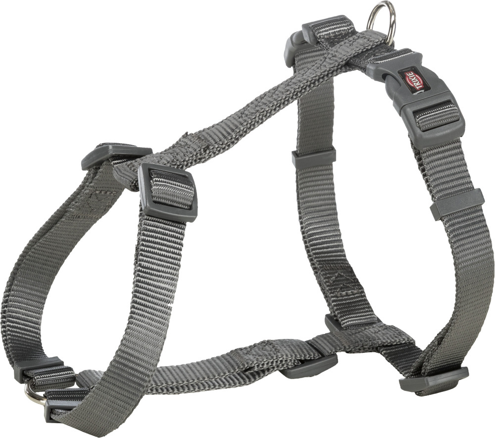 Шлейка Trixie Premium H-harness, XXS–XS: 20–32 см/ 10 мм, графит