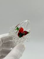 Миниатюрная декоративная корзина из стекла