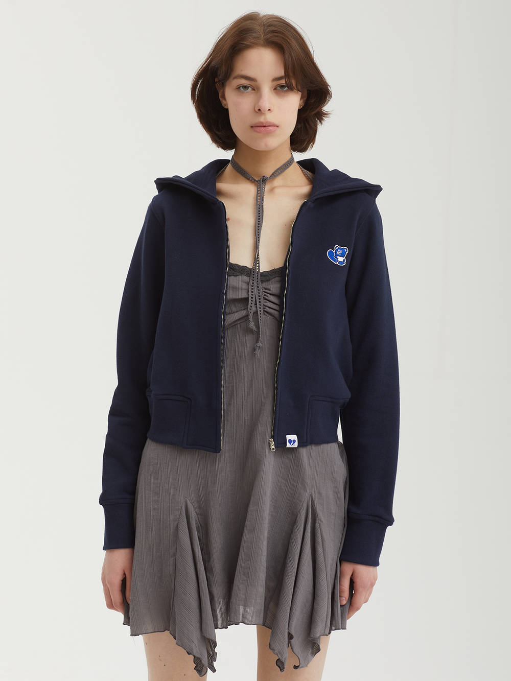 Женская Толстовка Badbear Hug Patch Zipup Crop Navy