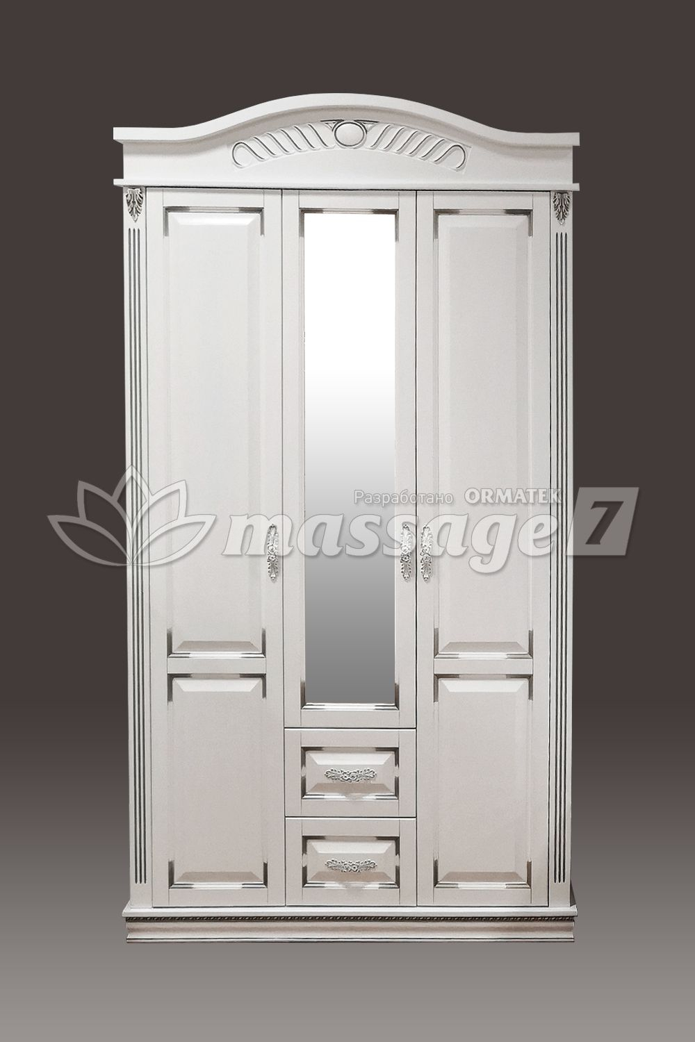 Шкаф Оливия Люкс 3х створчатый с гнутым багетом