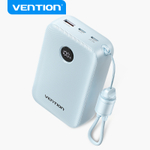 20000mAh Power Bank (USB-C + USB-C/USB-C/USB-A) with Built-in USB-C to USB-C Cable 22.5W Beige LED Display Type