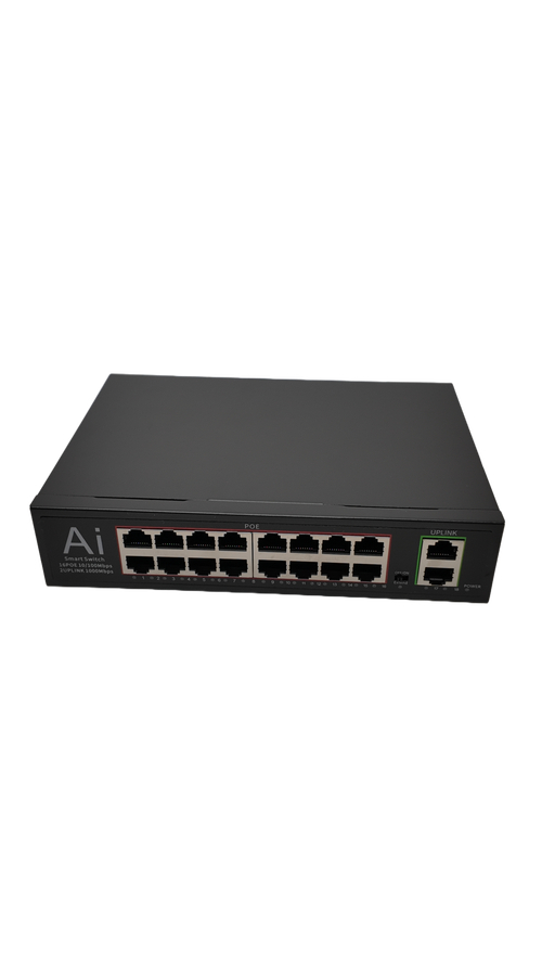 Коммутатор POE X1620GB на 16 портов 16+2 - Порт POE RJ45: 100 Мбит/с