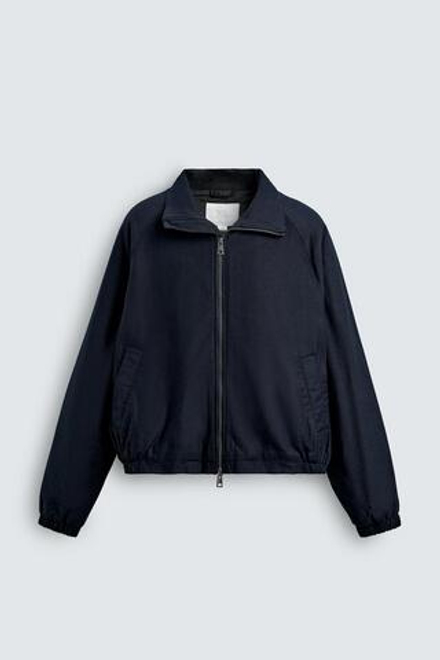 ZARA УКОРОЧЕННАЯ СТЕГАНАЯ КУРТКА, СИНИЙ