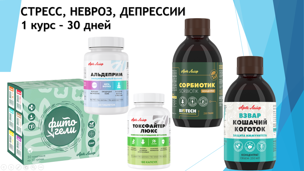 СТРЕСС, НЕВРОЗ, ДЕПРЕССИИ - 1-Й КУРС, 30 ДНЕЙ.