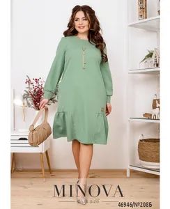 Платье 208Б-оливка Minova