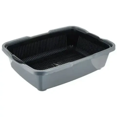 Туалет для кошек с сеткой черно-серебрян.