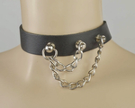 Черный чокер с двумя цепочками (Цвет: черный)