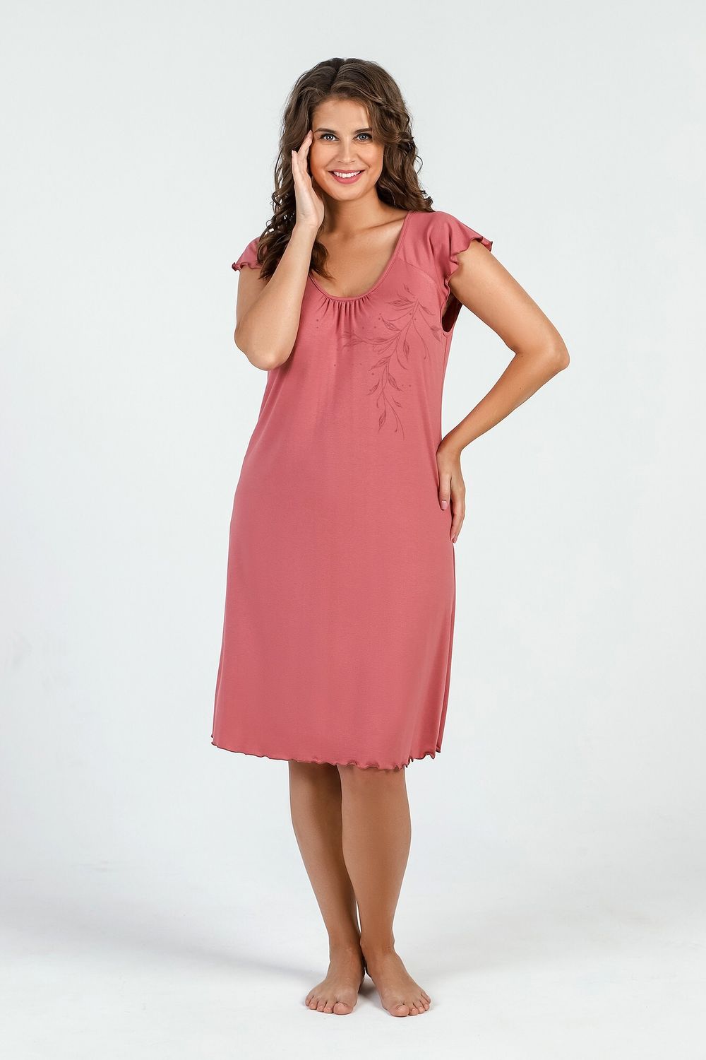 Ночная сорочка Камелия-1 Виотекс ЛОСОСЕВЫЙ