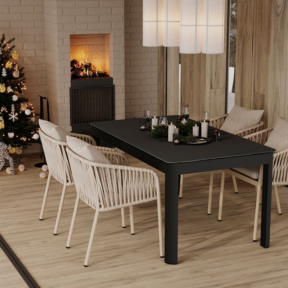 Стол обеденный Leif, 160х90 см, темно-серый