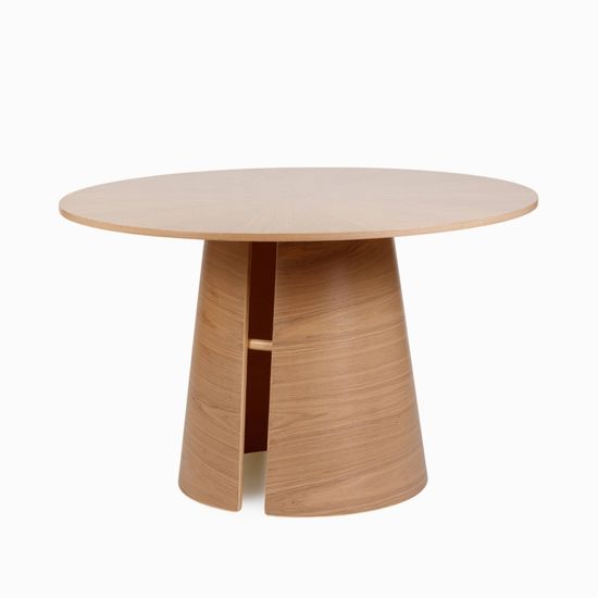 Обеденный стол Louis диаметр 120 шпон ясеня бежевый