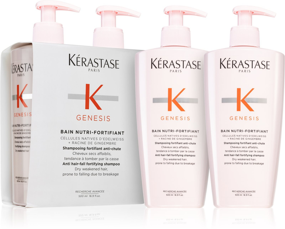 Kerastase Genesis Bain Nutri-Fortifiant - укрепляющий шампунь для ослабленных волос со склонностью к выпадению /   2x500  ml  / GTIN 4045129039483