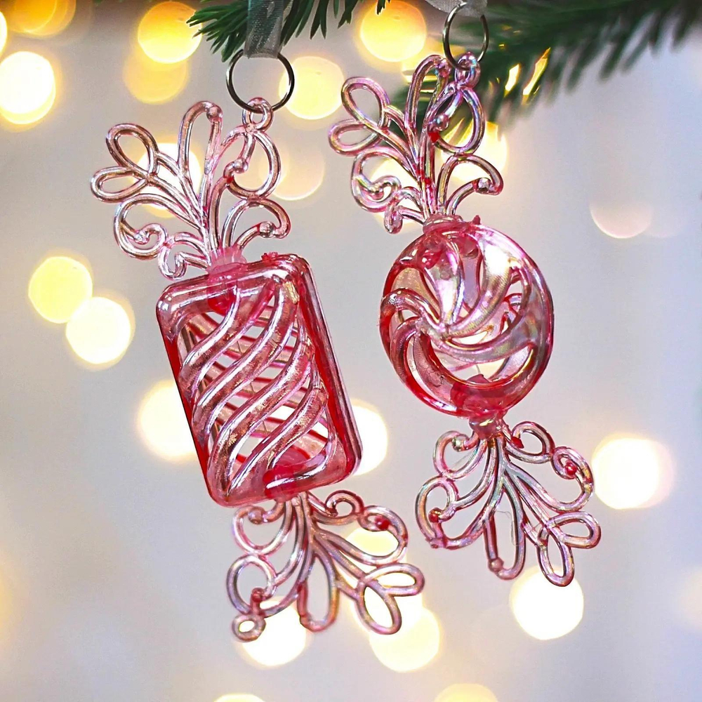 Подвеска «Сказочная сладость» 3,8*10,6 см (набор 2 шт), Розовый