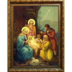 Рождество Христово. Икона на холсте.