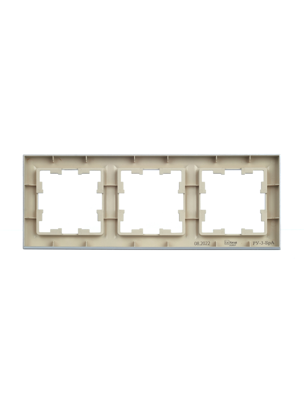 BRITE Рамка 3-местная РУ-3-БрА алюминий IEK