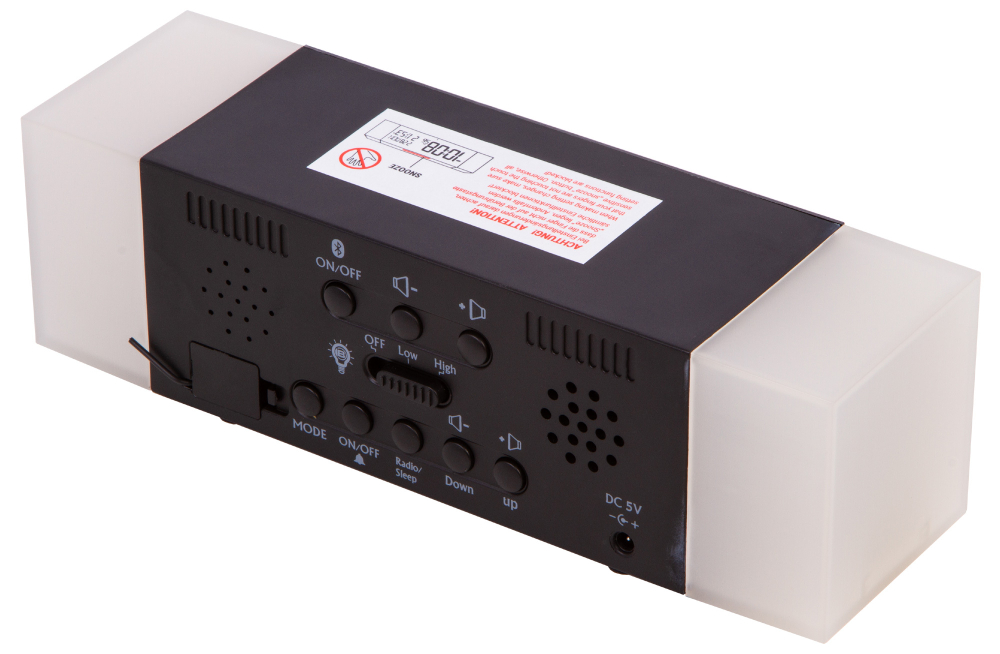 Радио с будильником и термометром Bresser MyTime Sunrise Bluetooth, черное