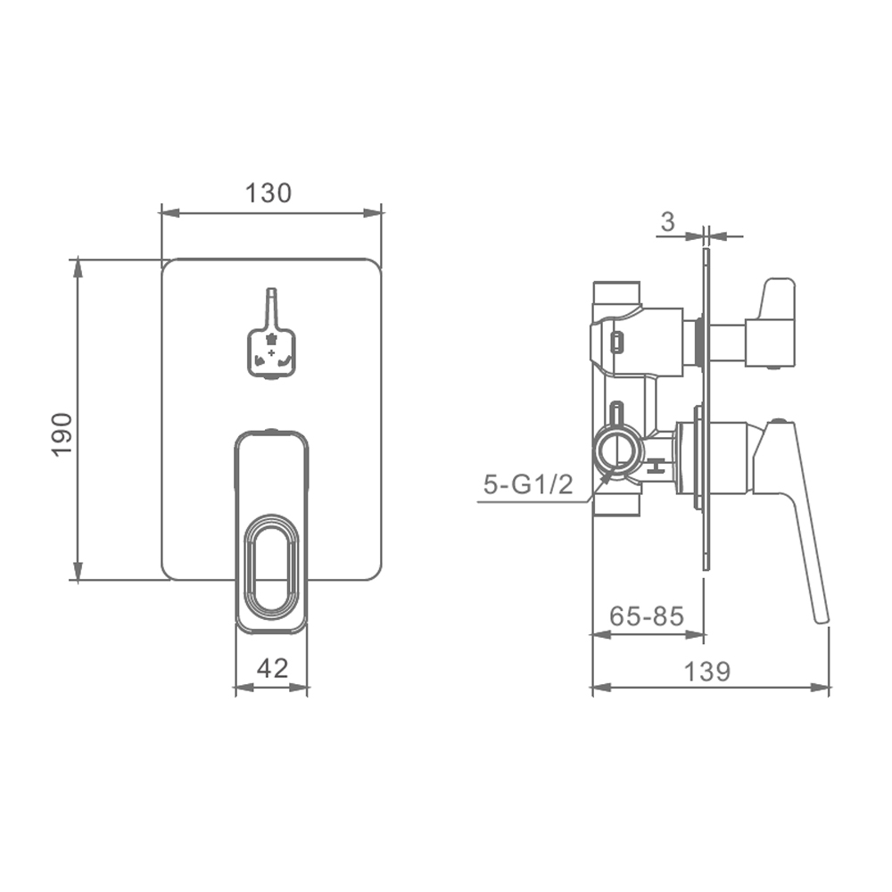 Смеситель для душа Raglo R51.273.09, графит