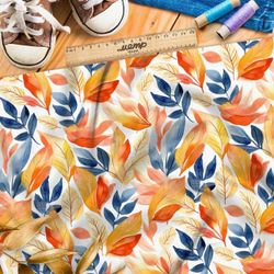 Ткань премиум габардин осенние мотивы