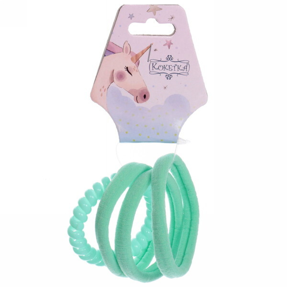 Резинки для волос 4шт «Your Paradise», яркий цвет, микс 6 цветов, d-6.5см (подвес Единорожек)