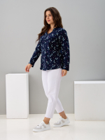 Блузка БЛ-22/синий-веточки