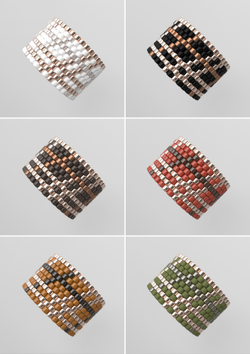 Схема кольца из бисера, узор PEYOTE, мозаичное плетение, четный счет, узор пейот из Miyuki Delica 11/0, файл PDF, RING_407