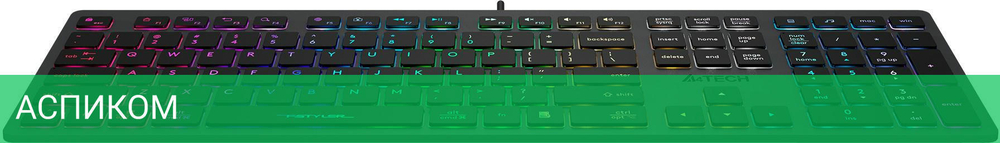 Клавиатура A4Tech Fstyler серый/неоновая подсветка (FX60H GREY/NEON)