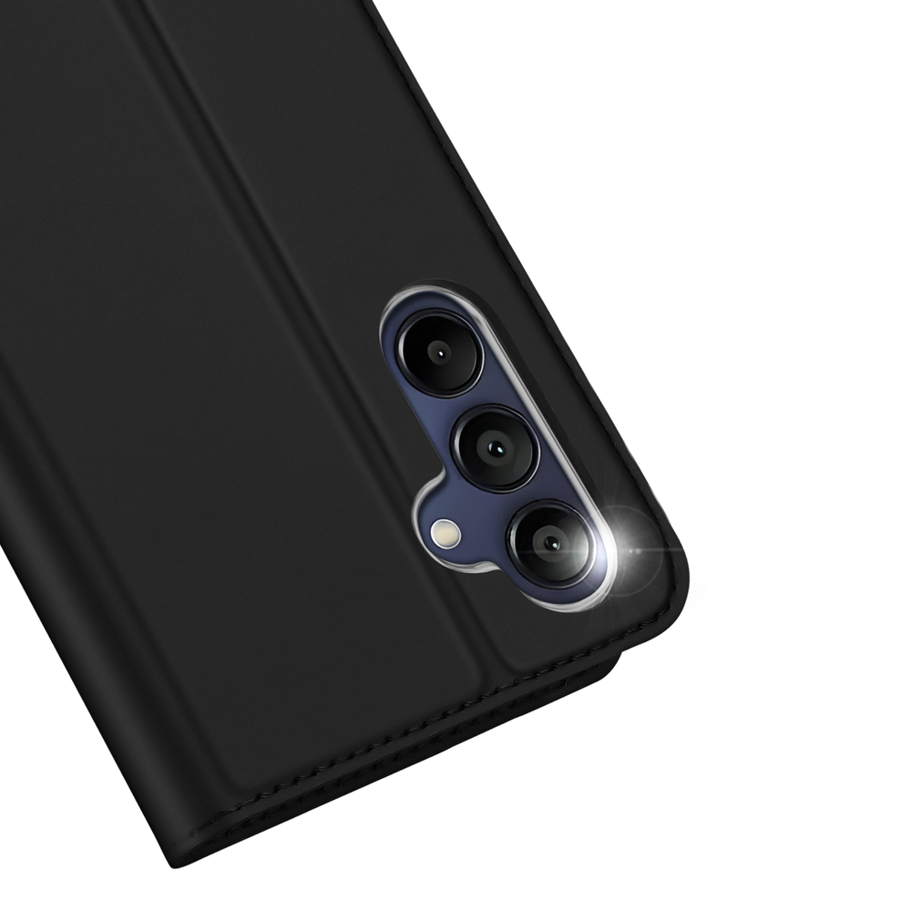 Чехол книжка из PU кожи черного цвета от Dux Ducis для Samsung Galaxy A16 5G и 4G, серия Skin Pro Series Case