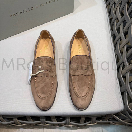 Мужские лоферы Brunello Cucinelli коричневого цвета