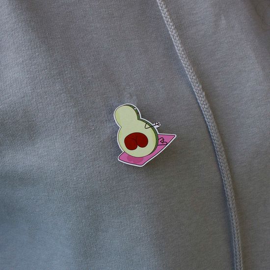 Значок деревянный (брошь)  Авокадо. Fire Pin