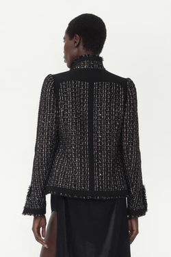 ZARA КОМБИНИРОВАННЫЙ ЖАКЕТ С ШЕРСТЬЮ — THE ITEM ZARA WOMAN, ЧЕРНЫЙ