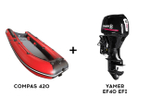 Лодка ПВХ COMPAS 420 + 4х-тактный лодочный мотор YAMER EF40 EFI