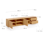 Подставка для TV La Forma (ex Julia Grup) Abilen из дуба с 2 ящиками 200 x 43,6 см
