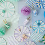 Тарелки маленькие "Цветные в полоску" 8 шт. (21 см)