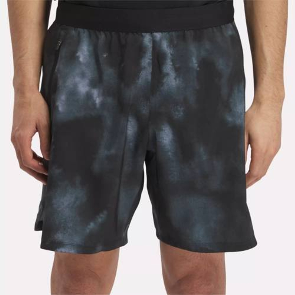 Шорты мужские Reebok SPEED 3.0 ALLOVER PRINT SHORTS (Серо-Черные)