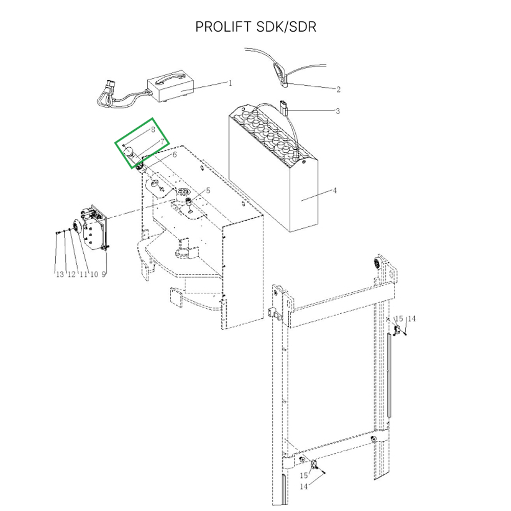 Аварийный выключатель для штабелеров SDR/SDK и SPN, для тележек SK20