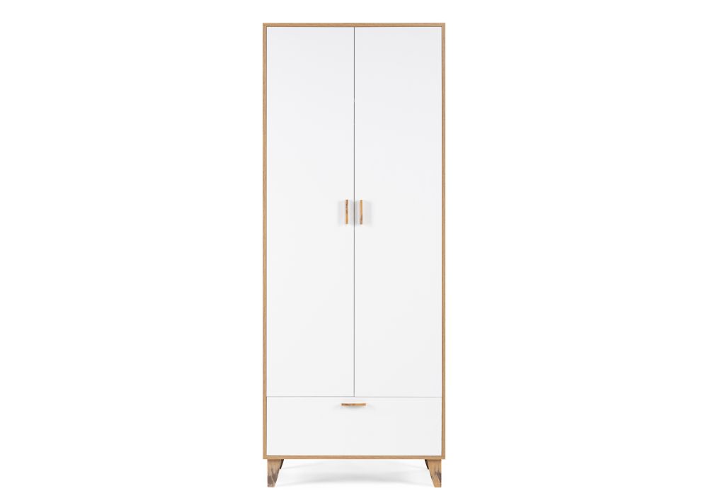 Шкаф Эго Шк-1 на ножках дуб крафт золотой / белый глянец