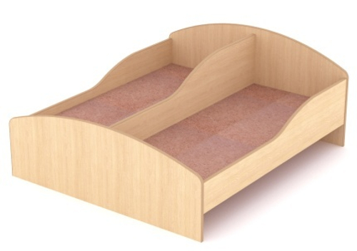 Кровать двухместная с бортиками, 1232*1248*600, древесный цвет - бук, клен