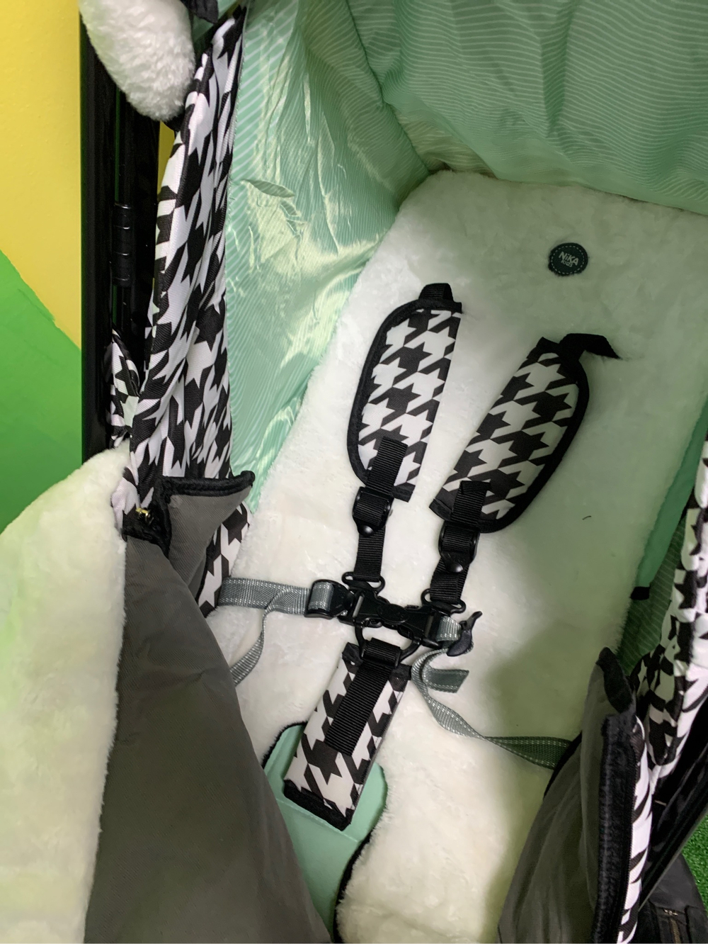 Коляска комбинированная «Ника Детям 7-5» принт: гусиная лапка (арт. НД7-5/1)