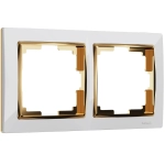 Рамка на 2 поста Snabb (белый/золото) W0021933