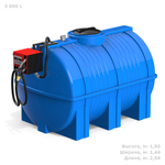 Мини АЗС Cube G 3000 комплектация: топливозаправочная колонка Cube 56/33, бак 3000л, крепеж и соединия Полимер-Групп PIUSI 3000 л. горизонтальная (2561x1440x1500см;) - арт.559153