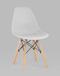 Eames Style DSW светло-серый пластик, стальной каркас, натуральный массив бука