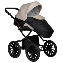 Детская коляска Indigo Mio Eco Plus 14 2 в 1 04 черная кожа+св.бежевая кожа