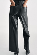 Брюки wide-leg из искусственной кожи — zw collection