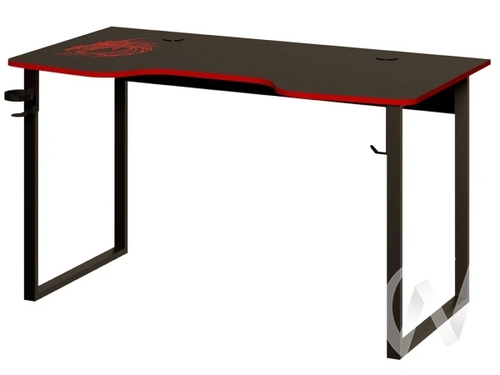 Компьютерный стол КЛ №9.4 (черный/красный)